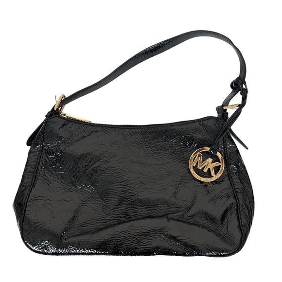 Michael Kors Black Patent Leather Shoulder Bag - Picture 1 of 8